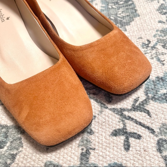 ❌SOLD❌ Farylrobin Tan Suede Leather Heeled Flats - Picture 4 of 12